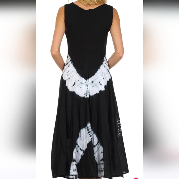 NWT Sakkas Windsong Tie Dye Green/White Two Way Dress Size Free/OS/0-16 - Picture 8 of 8